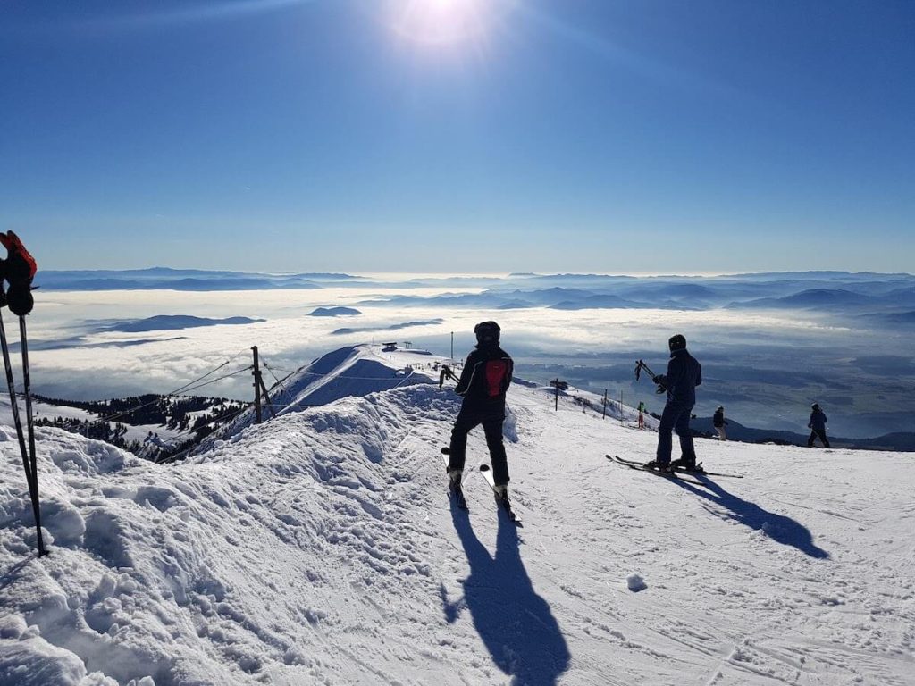 The view from the top of Krvavec ski resort in Slovenia