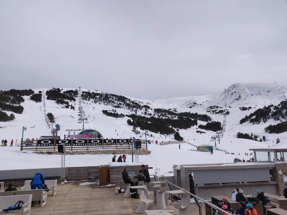 The main intersection at Pi de Migdia above El Tarter and Soldeu in Andorra