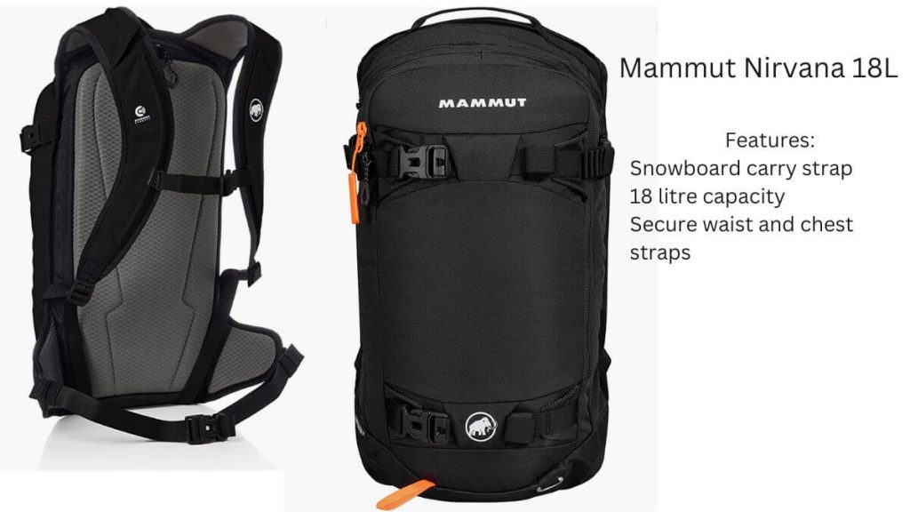 The Mammut Nirvana is an perfect rucksack for skiers and snowboarders