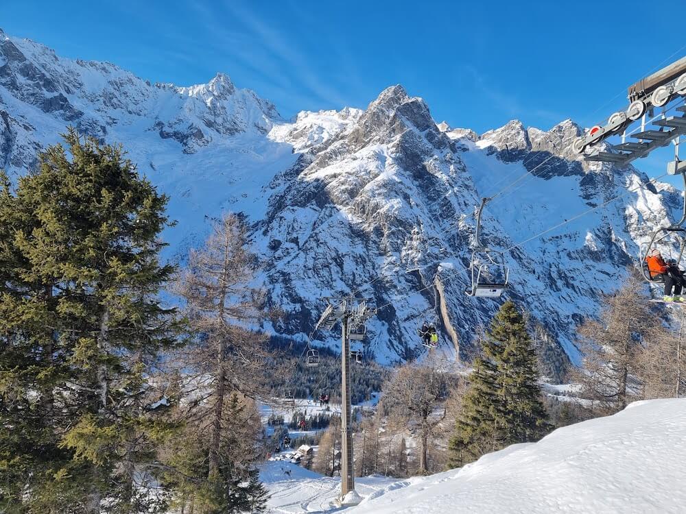 The top of the chairlift in La Fouly, Pays St Bernard ski area