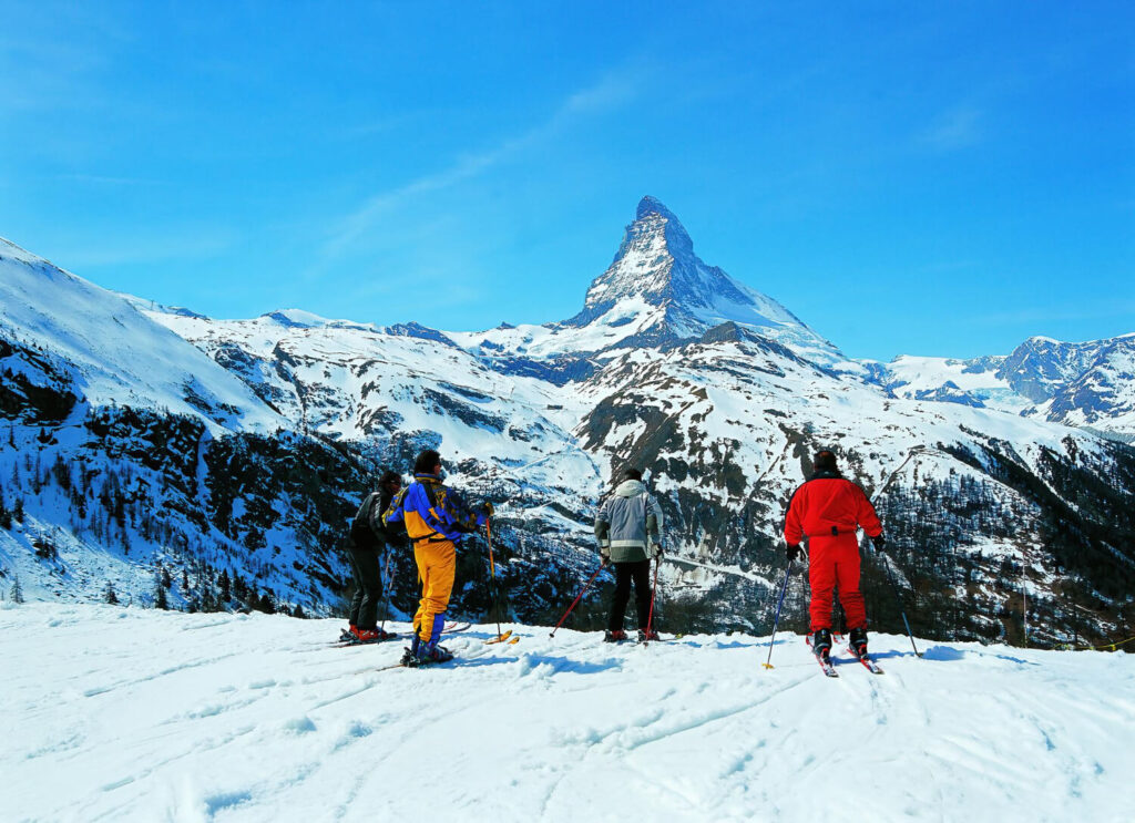 The Matterhorn dominates Zermatt is Switzerland, one of the best places to ski in february in europe