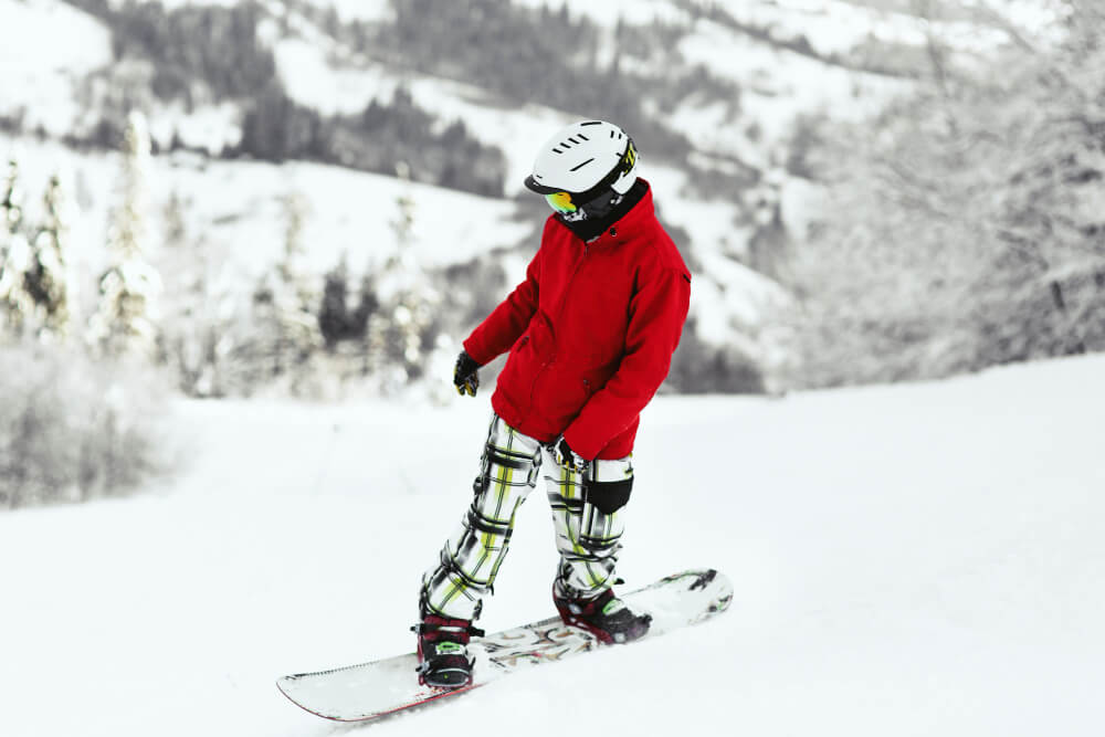 start on the easy slopes when learning to snowboard or ski