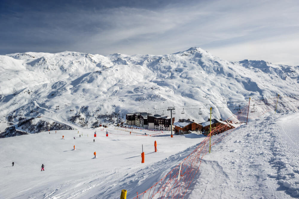 A view of les 3 Vallees ski area in France