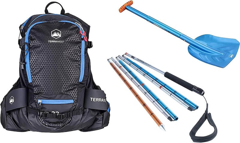 Avalanche safety kits are perfect for freeriding snowboarders and skiiers