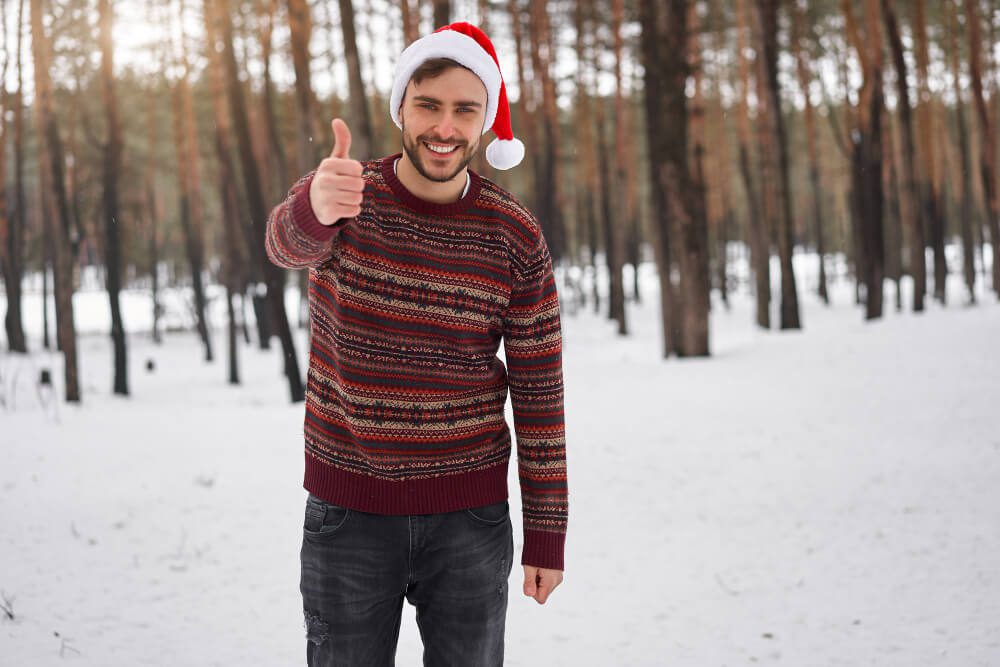 mens woollen jumpers are perfect presents for skiers and snowboarders