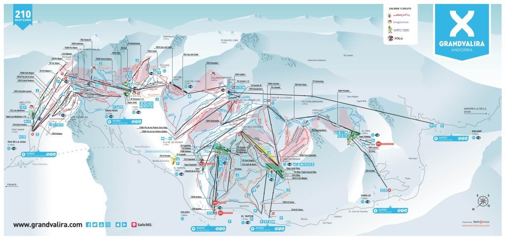 Grandvalira Andorra ski trail piste map