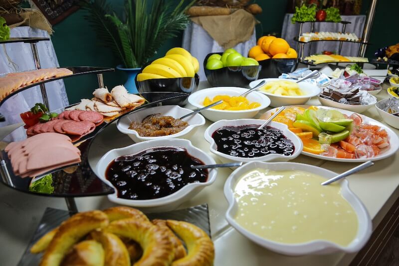 breakfast buffet as part of an all inclusive ski package