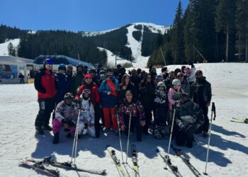 Enjoying the ski conditions in Bansko in Bulgaria