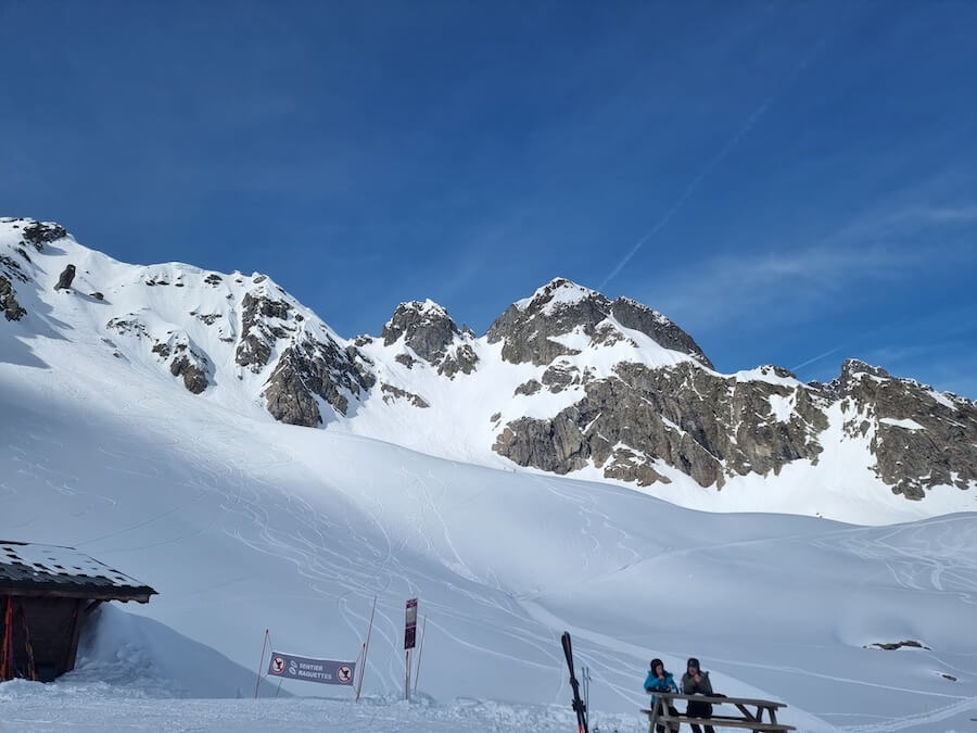 View of the Alps mountains in Flegere ski resort in Chamonix