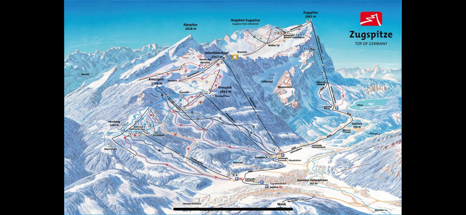 Zugspritze garmisch partenkirchen ski map