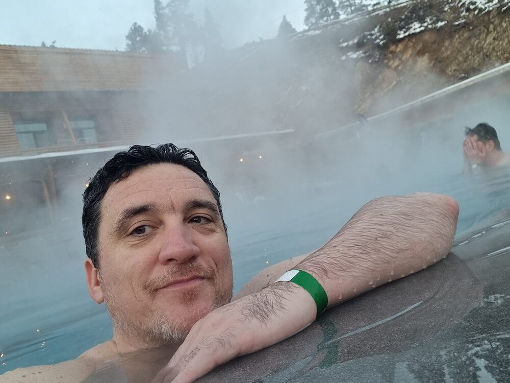 Enjoying the apres ski thermal baths at Banya