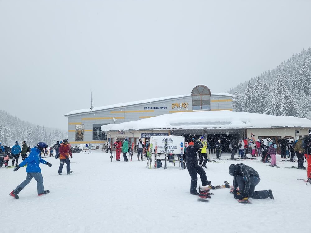 The mountain gondola station in Bansko