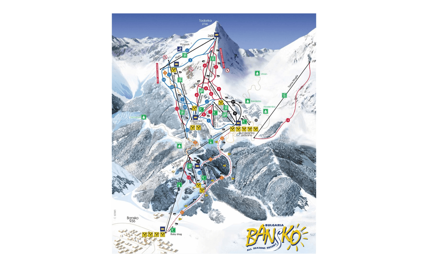 Bansko ski resort piste map