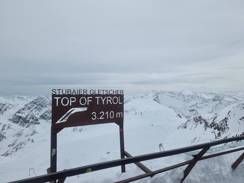 Top of Tyrol view on Stubai Glacier