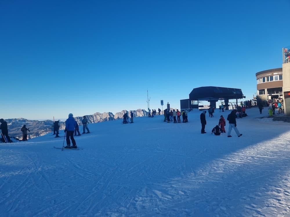 Maschgenkamm gondola station in Flumserberg, Switzerland